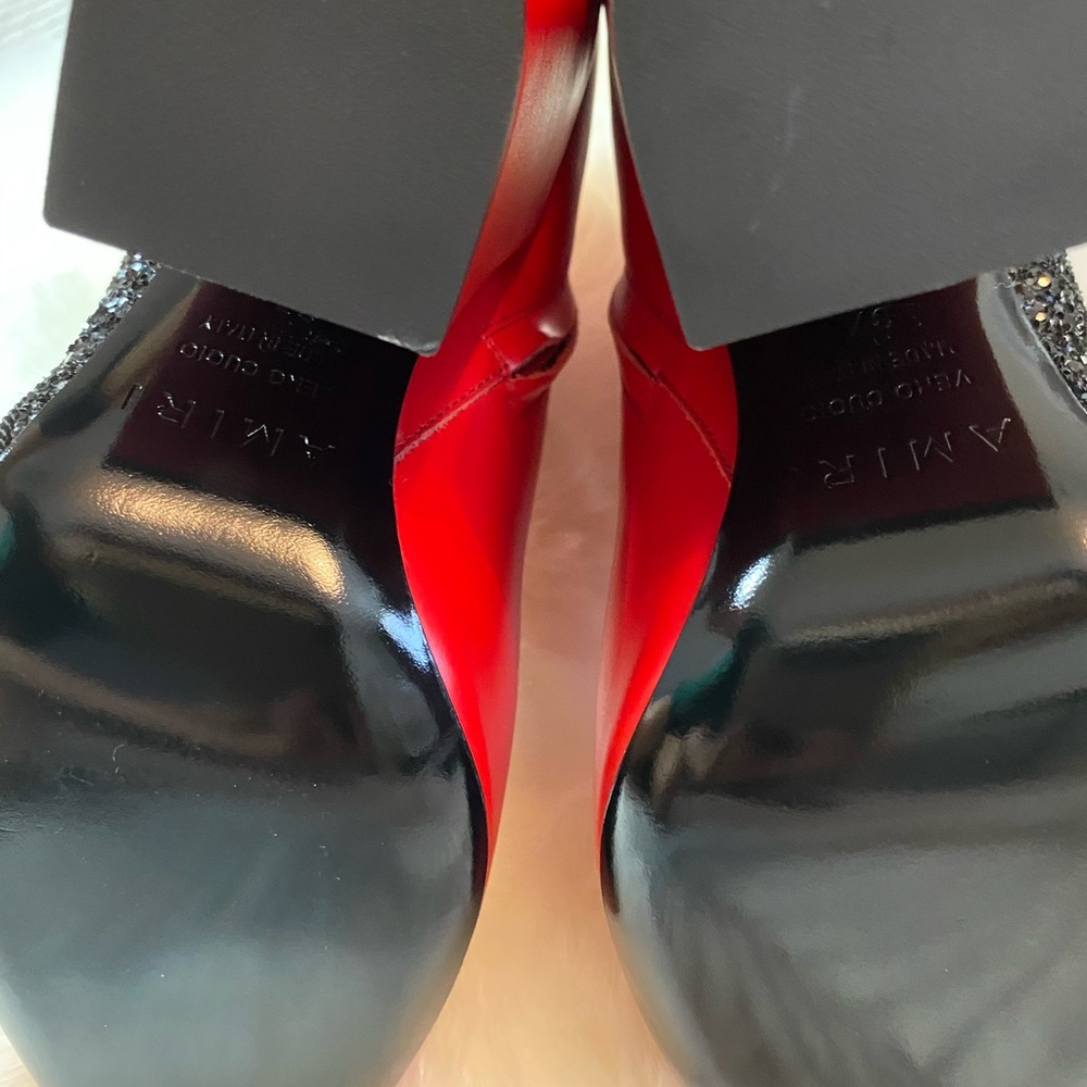 [amiri] red and black glitter booties - Picture 3 of 8